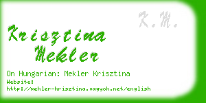 krisztina mekler business card